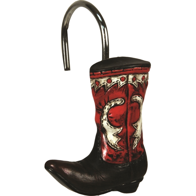 Picture of Rivers Edge 12 Piece Cowboy Boots Shower Curtain Hooks