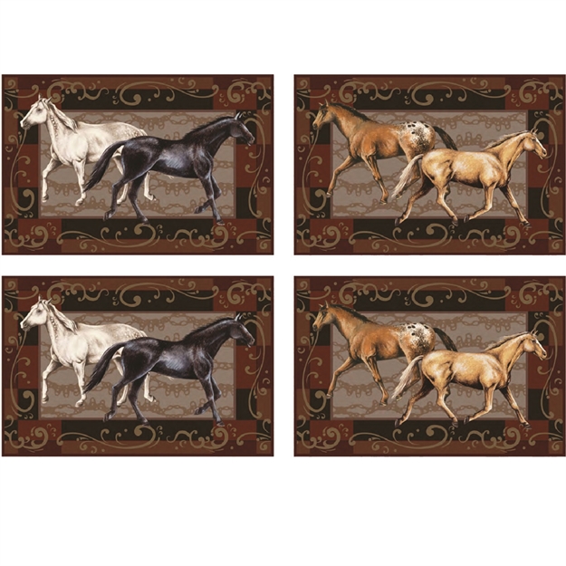 Picture of Rivers Edge 4 Piece Horses Placemat Set