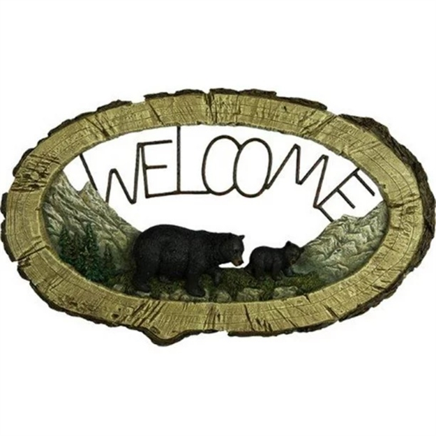 Picture of Rivers Edge Bear Pine Tree Welcome Sign 1380
