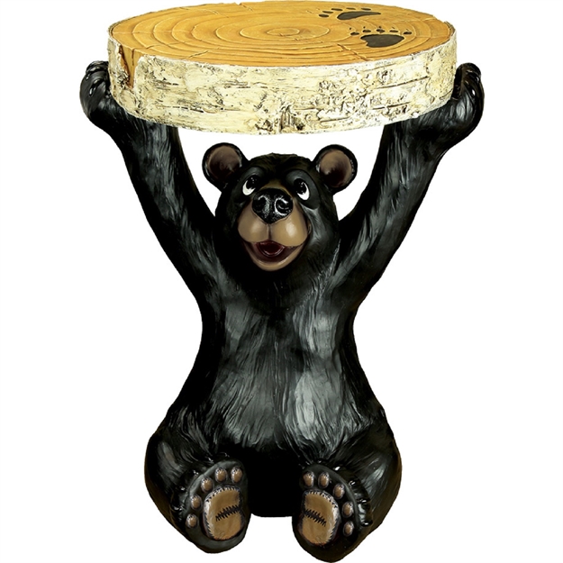Picture of Rivers Edge Black Bear End Table-27In X 17.5In X 17.5In