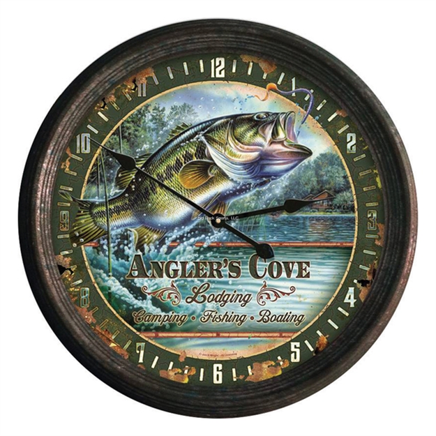 Picture of Rivers Edge Clock 15-Inch - Bass (Rusted)