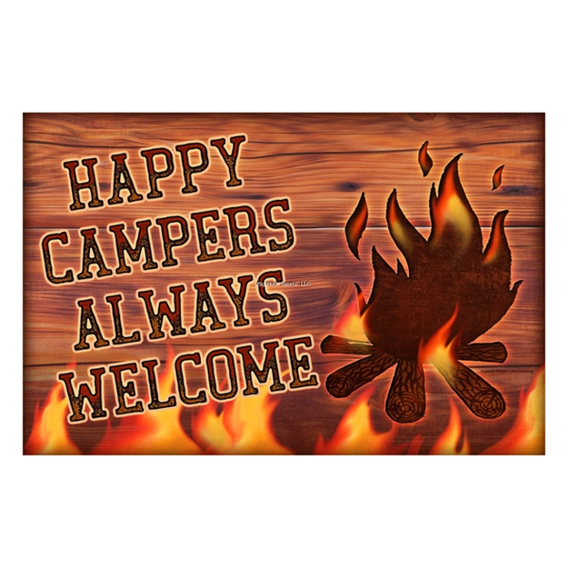Picture of Rivers Edge Door Mat Rubber 26In X 17In, Happy Campers