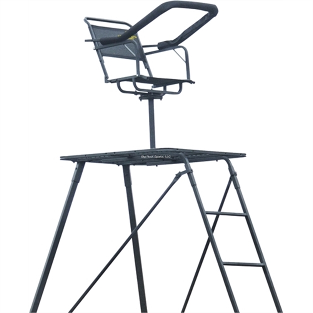 Picture of River's Edge Gifts 1 Man Tripod Stand 10' Perimeter Pod 300Lb Capacity 20" Ladder Stance Shooting Rail Pivots W/Seat