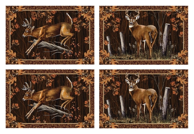 Picture of River's Edge Gifts Edge 4 PC Placemat Set Deer 18"X12"