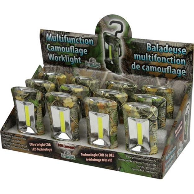 Picture of River's Edge Gifts Edge Camo Magnetic Swivel Work Light 3Aaa 12-Pack