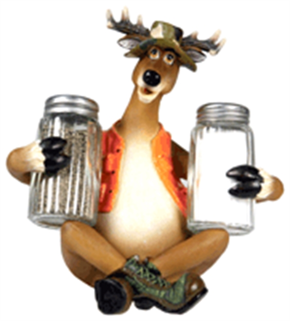 Picture of River's Edge Gifts Edge Deer Holding Salt & Pepper Shakers 532 643323532003
