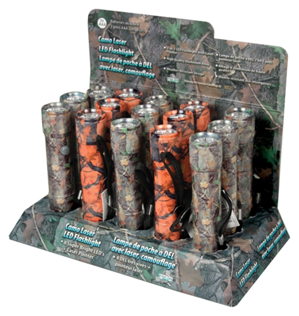 Picture of River's Edge Gifts Edge Display CB Camo Laser Flashlight 15-Pack 1184 643323118405
