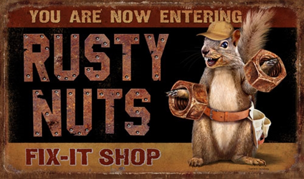 Picture of River's Edge Gifts Edge Door Mat 18"X30" Rusty Nuts Fix IT Shop