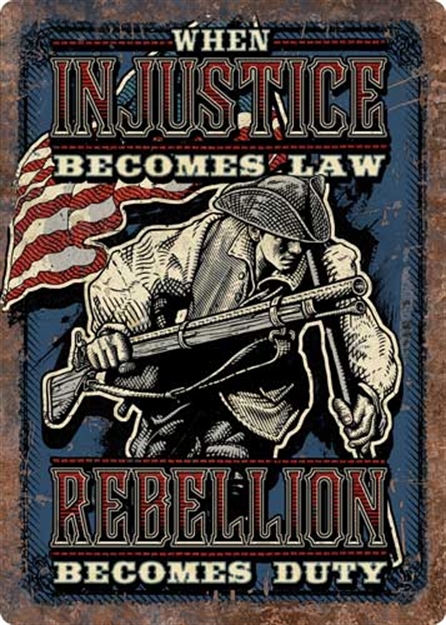 Picture of River's Edge Gifts Edge Embossed Sign 12"X17" "When Injustice"