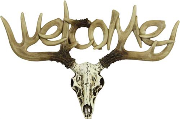 Picture of River's Edge Gifts Edge Euro Deer Welcome Sign 13"W X 13"H 1384
