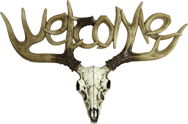 Picture of River's Edge Gifts Edge Euro Deer Welcome Sign 20"W X 13"H