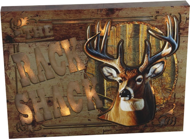 Picture of River's Edge Gifts Edge Led Lighted Wall Sign "Rack Shack" 12"X16" 3Aa