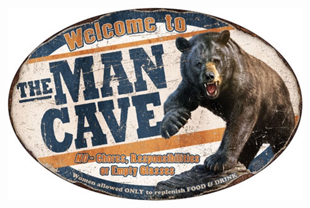 Picture of River's Edge Gifts Tin Sign 12" X 17" - Bear Man Cave 1564 643323156407
