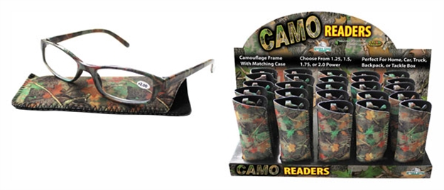 Picture of River's Edge Gifts Edge Reading Glasses Display Green Camo 25-Pack 302