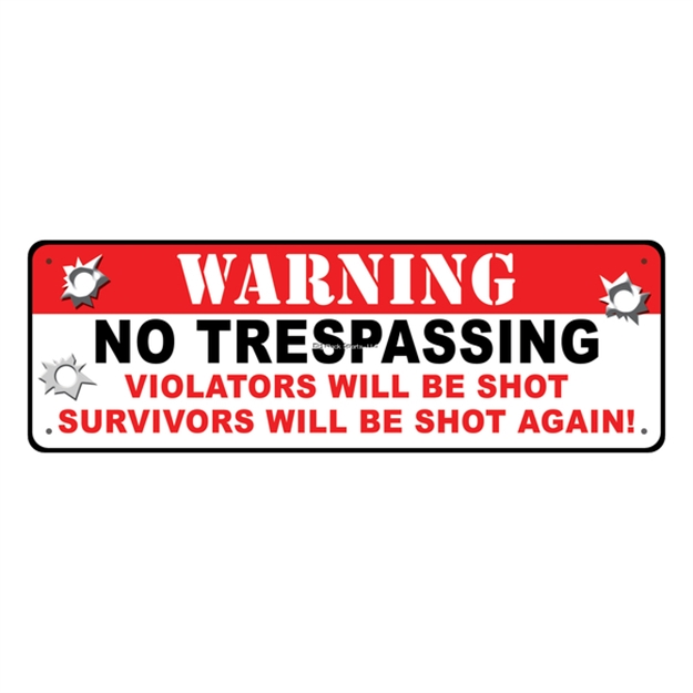 Picture of River's Edge Gifts Edge Sign 10.5"X3.5" "Warning NO Trespassing"