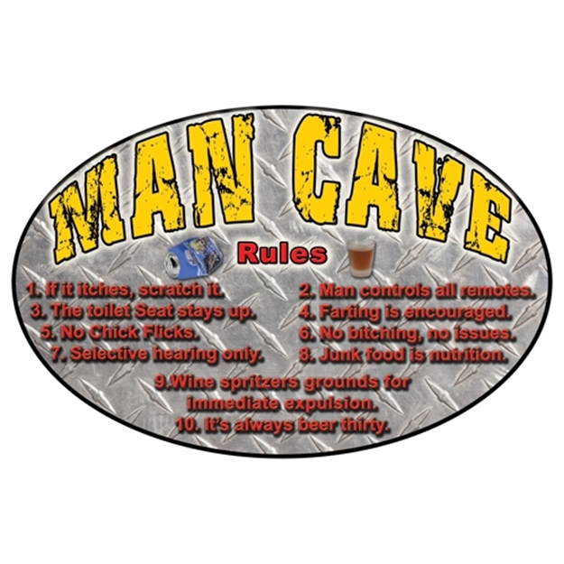 Picture of River's Edge Gifts Tin Sign 12In X 17In - Man Cave Rules 1527 643323152706