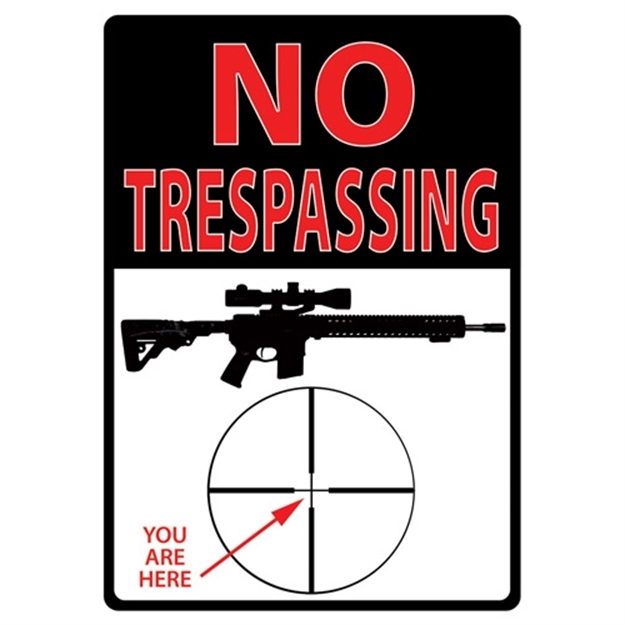 Picture of River's Edge Gifts Edge Sign 12"X17" Trespassing You're Here 1498