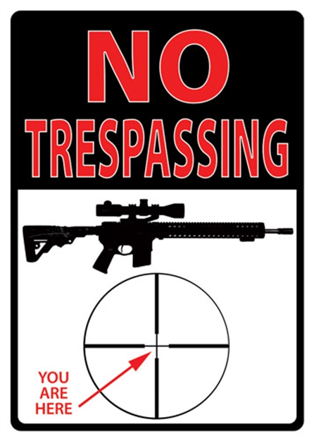 Picture of River's Edge Gifts Edge Sign 12"X17" Trespassing You're Here 1498 643323149805