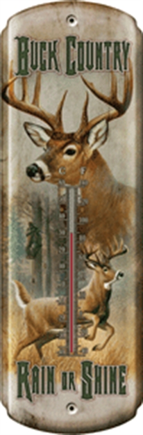 Picture of River's Edge Gifts Edge Thermometer "Buck Country-Rain OR Shine" 1358