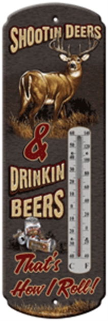 Picture of River's Edge Gifts Edge Thermometer "Shootin Deer & Drinkin Beers" 1339 643323133903