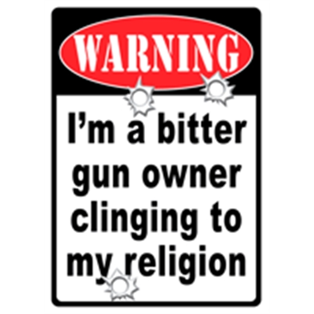Picture of River's Edge Gifts Edge Warning Sign "Bitter Gun Owner..." 12"X17"
