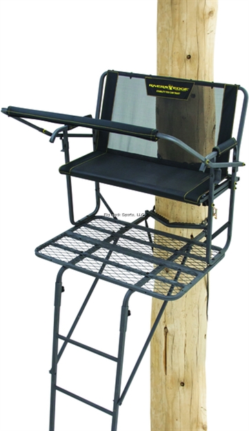 Picture of River's Edge Gifts Syct 2-Man Ladder Stand 300Lb Capacity Dual Stability Blades NO Slope Pockets