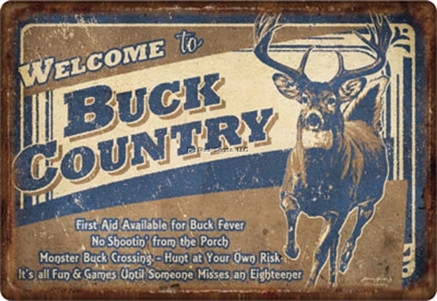 Picture of River's Edge Gifts Tin Sign 12" X 17" - Buck Country