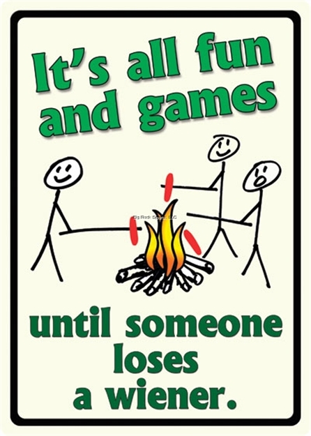 Picture of River's Edge Gifts Tin Sign 12" X 17" - Its All Fun And Games