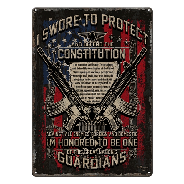 Picture of River's Edge Gifts Edge Embossed Sign 12"X 17" Guardians OF Constitution 1437