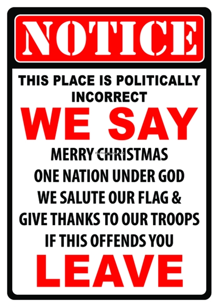 Picture of River's Edge Gifts Tin Sign 12In X 17In - Politically Incorrect