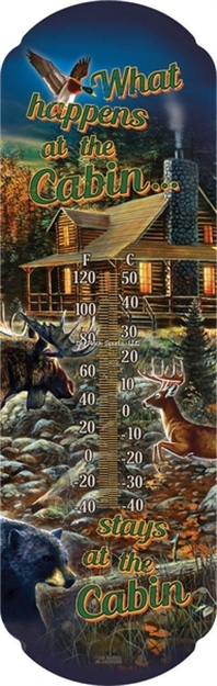 Picture of River's Edge Gifts Tin Thermometer - Stays AT The Cabin