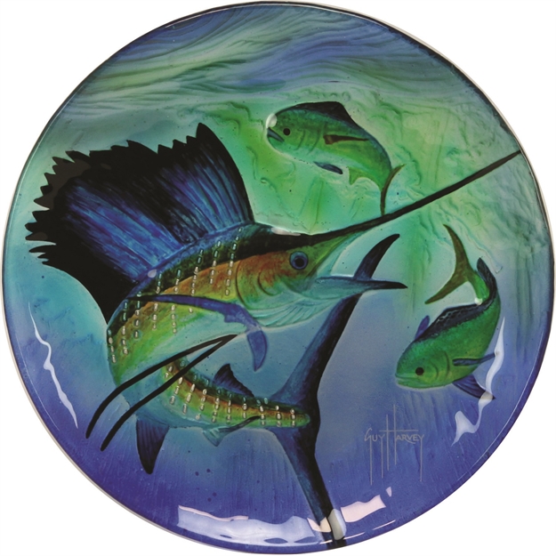 Picture of Rivers Edge Guy Harvey 12In Sailfish Glass Platter