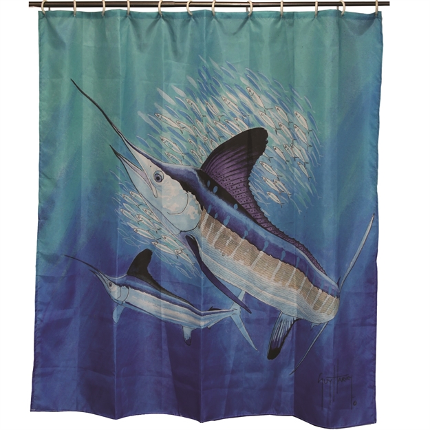 Picture of Rivers Edge Guy Harvey Marlin Shower Curtain-70In X 72In