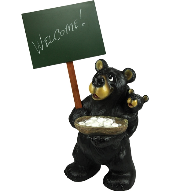 Picture of Rivers Edge Large Bear Holding Chalkboard