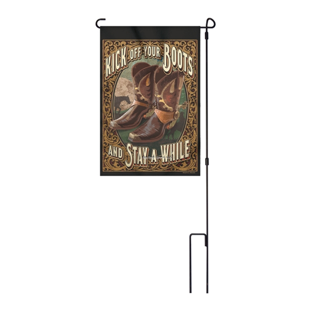 Picture of Rivers Edge Lawn Flag 14In X 22In With Pole - Kick Off Boots