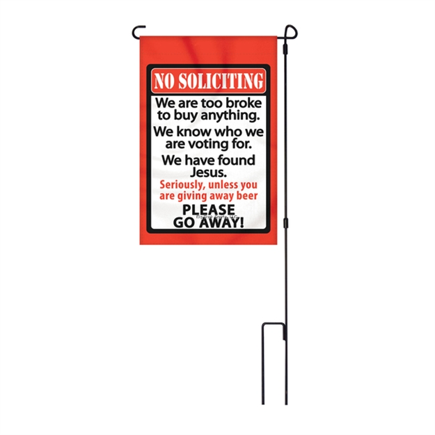 Picture of Rivers Edge Lawn Flag 14In X 22In With Pole - NO Soliciting