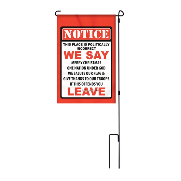 Picture of Rivers Edge Lawn Flag 14In X 22In With Pole - Politically Incorrect