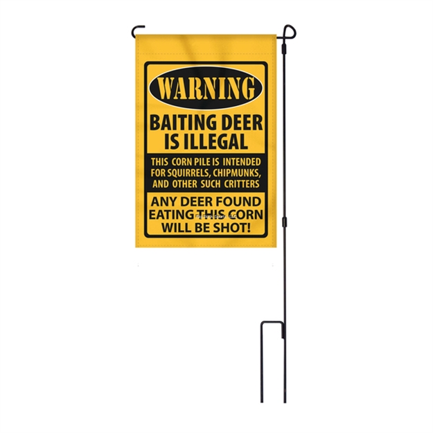 Picture of Rivers Edge Lawn Flag 14In X 22In With Pole - Warning Baiting