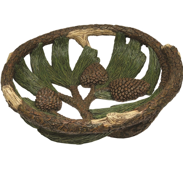 Picture of Rivers Edge Pine Cone Fruit Bowl 12In Diameter