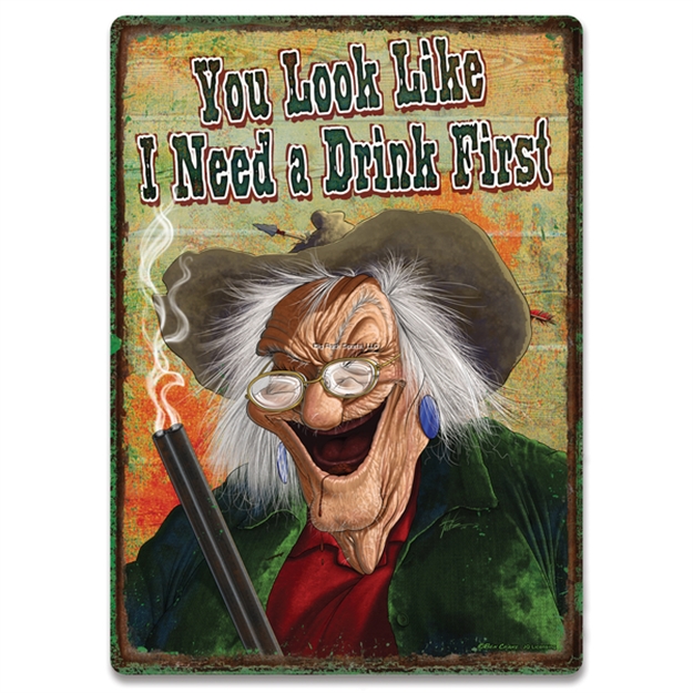 Picture of Rivers Edge Tin Sign 12In X 17In - Drink First