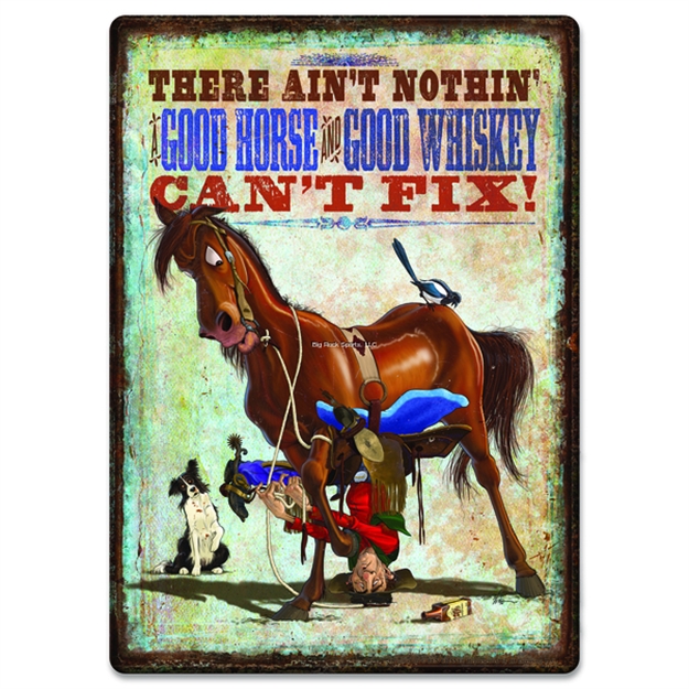 Picture of Rivers Edge Tin Sign 12In X 17In - Horse Whiskey