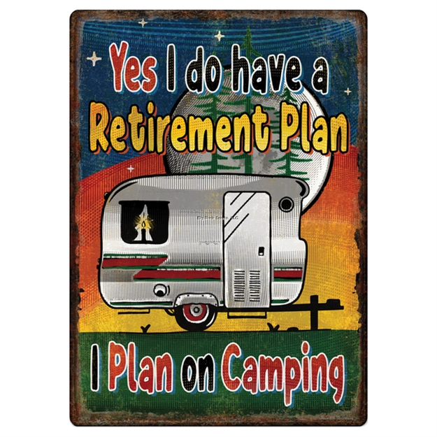 Picture of Rivers Edge Tin Sign 12In X 17In - Retirement Plan