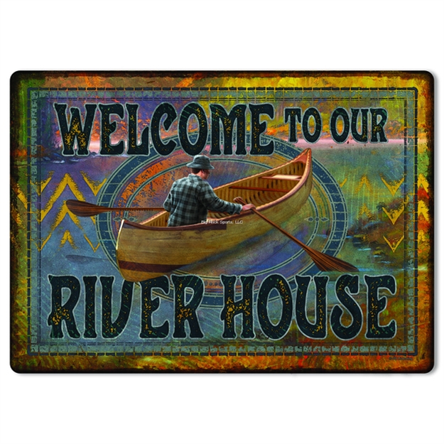 Picture of Rivers Edge Tin Sign 12In X 17In - River House
