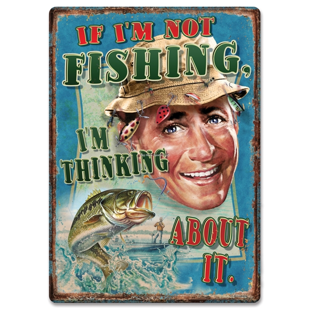 Picture of Rivers Edge Tin Sign 12In X 17In - Think Fishing
