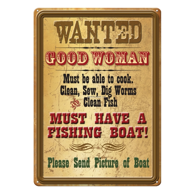 Picture of Rivers Edge Tin Sign 12In X 17In - Wanted Good Woman