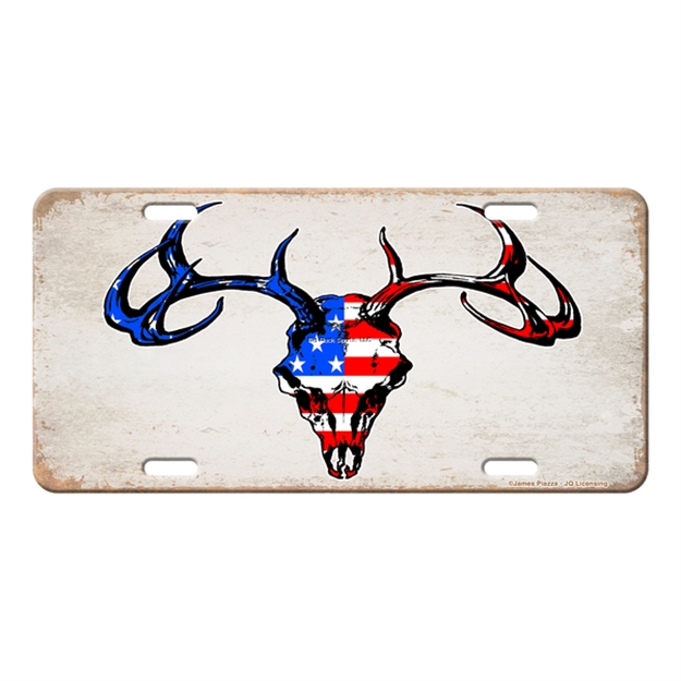 Picture of Rivers Edge Vanity License Plate 12In X 6In - Deer - Red, White, Blue