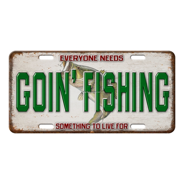 Picture of Rivers Edge Vanity License Plate 12In X 6In - Goin' Fishing 2694