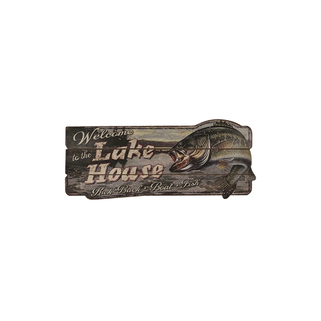 Picture of Rivers Edge Welcome TO The Lake Wood Sign