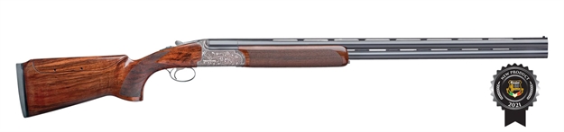 Picture of Rizzini Usa 670112 Venus Ladies Sporter Compact 12 Gauge Break Open 2.75" 2Rd 30" Gloss Blued Vent Rib Barrel, Coin Anodized Silver Engraved Steel Receiver, Fixed W/Pistol Grip Turkish Walnut  Stock 6701-12 853418671122
