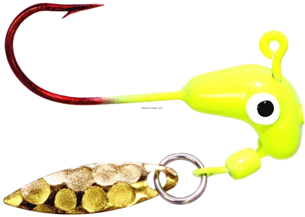 Picture of Road Runner Barbed Head, 1/16 Oz, W/Bleeding Bait Hook, Chartreuse, 4/Pack
